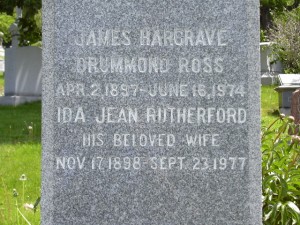 James Hargrave Drummond Ross at Mount Royal Cemetery Montreal