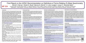 ASMS 2013: Final Report on the IUPAC Recommendation on Definitions of Terms Relating To Mass Spectrometry