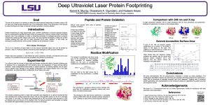 TP 665 Deep Ultraviolet Laser Protein Footprinting Kermit K. Murray*; Oluwatosin A. Ogundairo; Kadeem Hayes Louisiana State University, Baton Rouge, LA